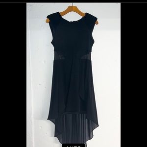 Bebe Black Short Dress with Black Train